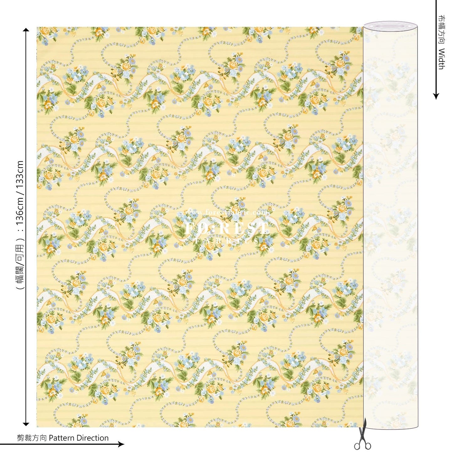 Liberty of London (Cotton Tana Lawn Fabric) - Ribbon Cascade C - FO:REST Fabric 布恩堂Liberty fabrictana lawnjapanese fabricykk zipper
