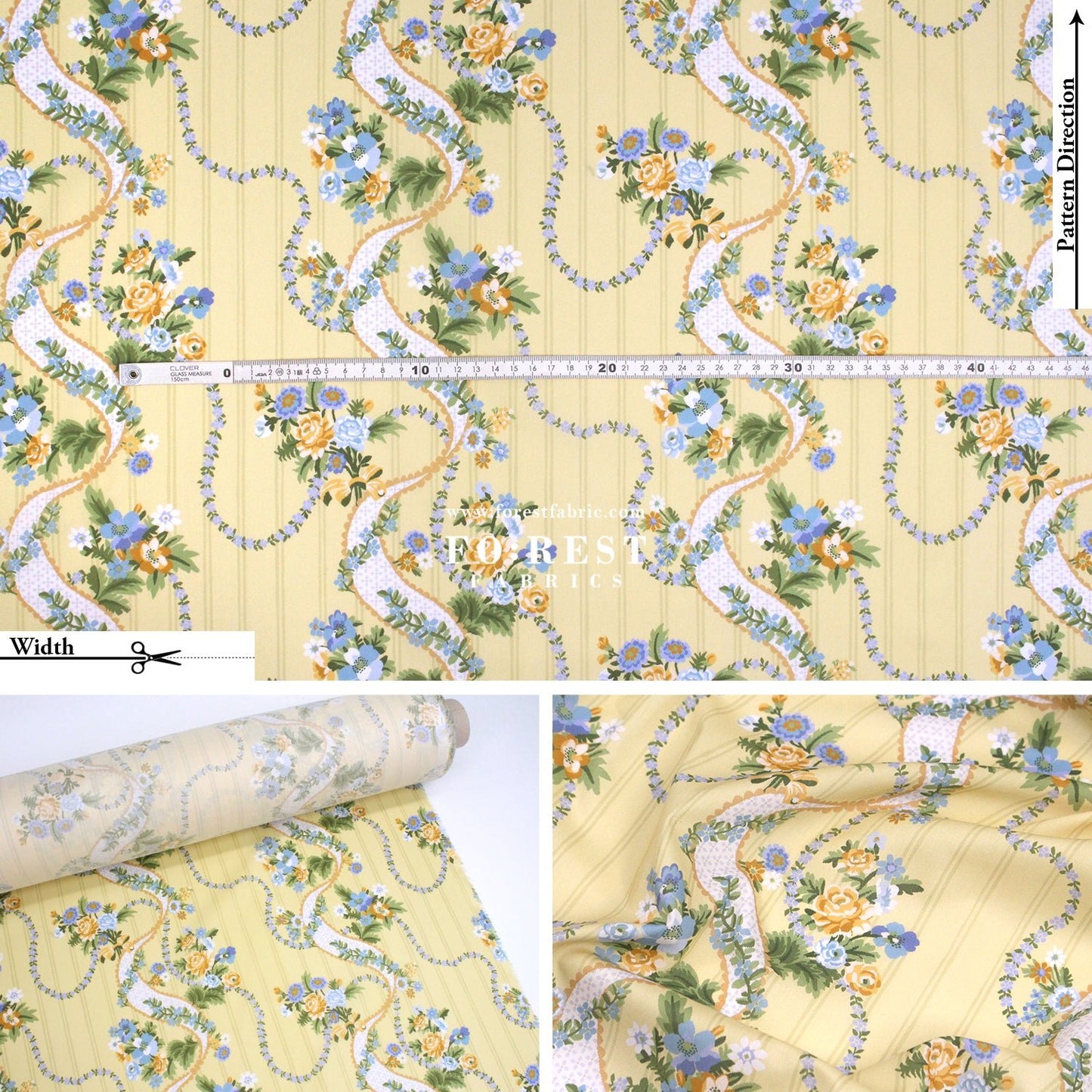 Liberty of London (Cotton Tana Lawn Fabric) - Ribbon Cascade C - FO:REST Fabric 布恩堂Liberty fabrictana lawnjapanese fabricykk zipper