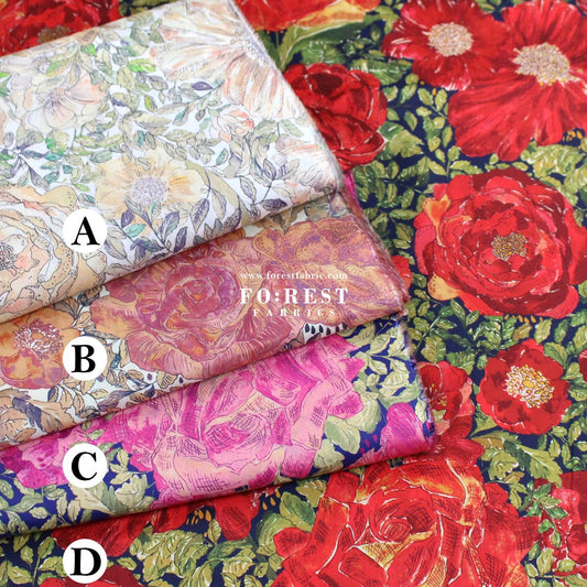 Liberty of London (Cotton Tana Lawn Fabric) - Rose Xanthe - FO:REST Fabric 布恩堂Liberty fabrictana lawnjapanese fabricykk zipper