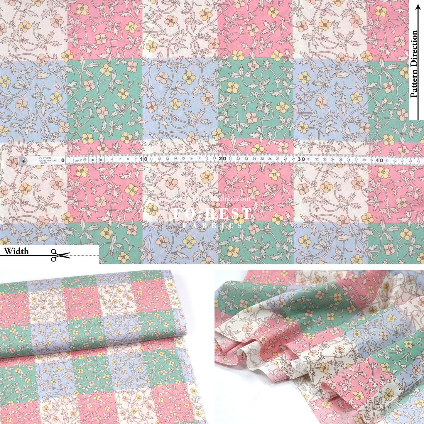 Liberty of London (Cotton Tana Lawn Fabric) - Rosita Check - FO:REST Fabric 布恩堂Liberty fabrictana lawnjapanese fabricykk zipper