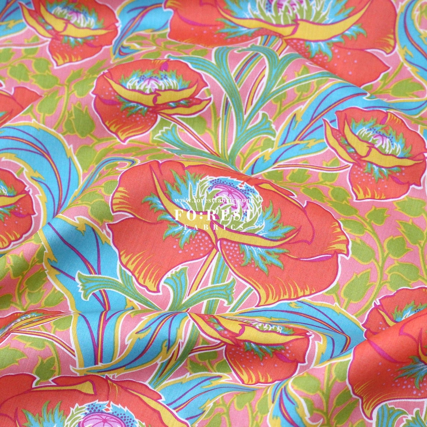 Liberty of London (Cotton Tana Lawn Fabric) - Rossetti's Garden - FO:REST Fabric 布恩堂Liberty fabrictana lawnjapanese fabricykk zipper