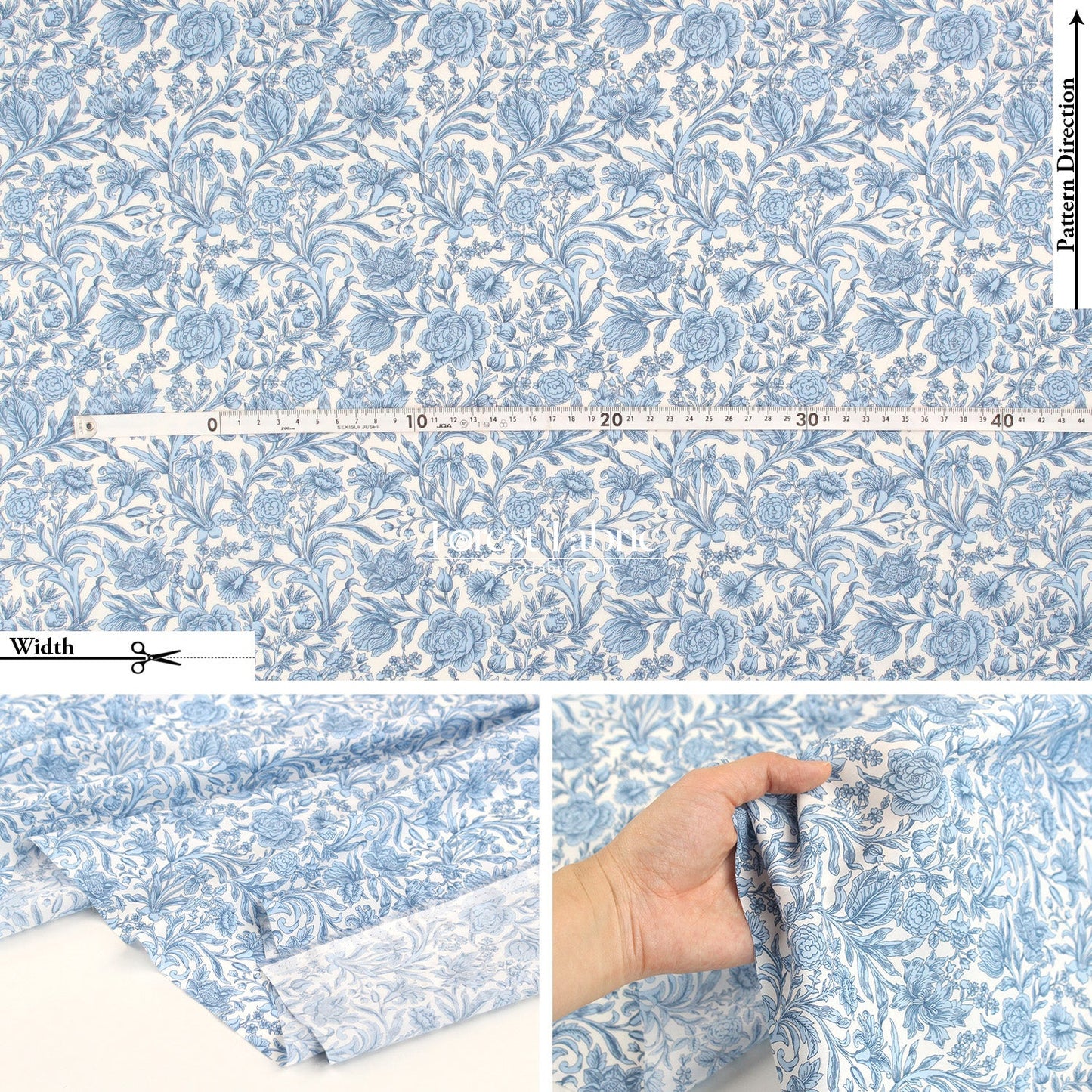 Liberty of London (Cotton Tana Lawn Fabric) - Sambourne - FO:REST Fabric 布恩堂Liberty fabrictana lawnjapanese fabricykk zipper