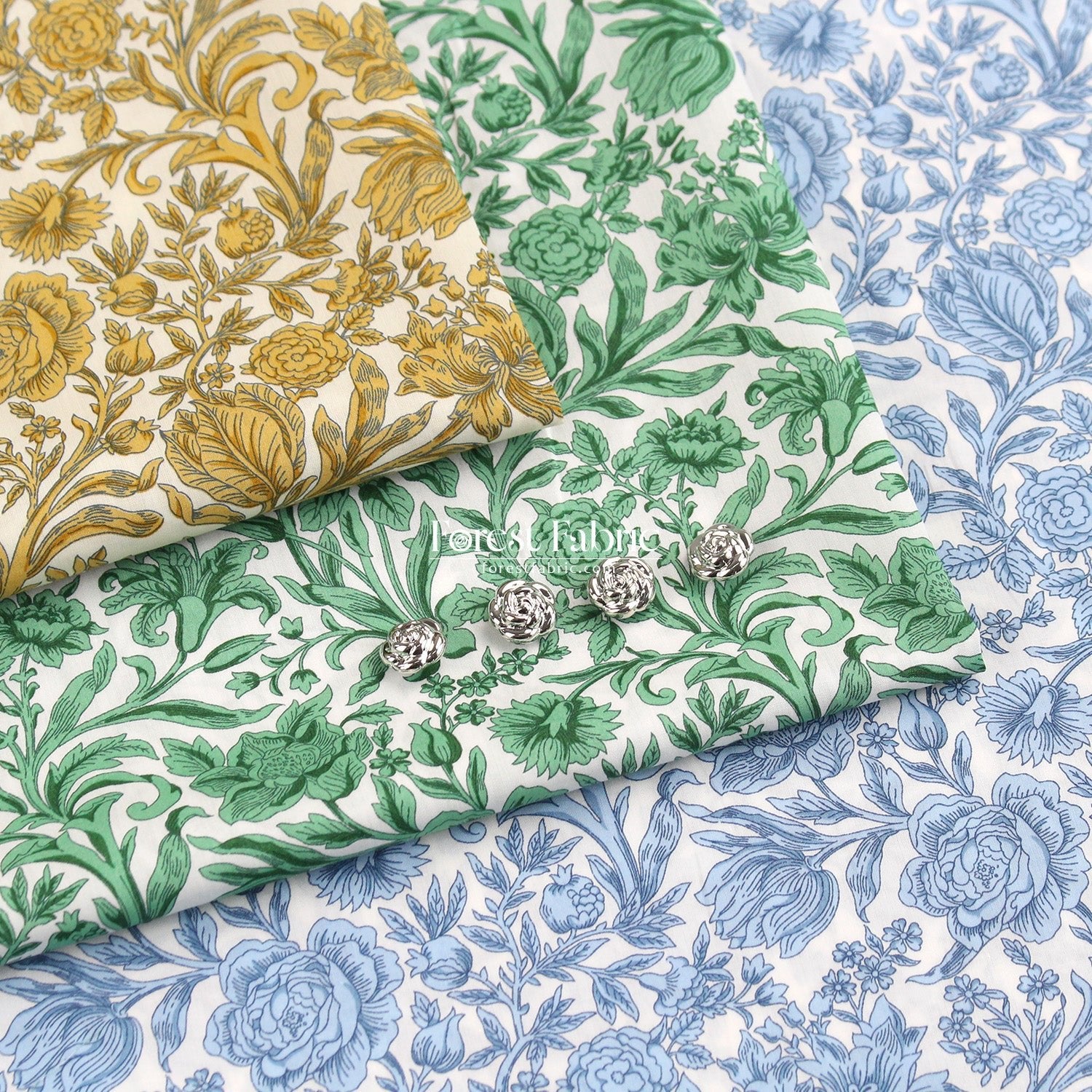 Liberty of London (Cotton Tana Lawn Fabric) - Sambourne - FO:REST Fabric 布恩堂Liberty fabrictana lawnjapanese fabricykk zipper