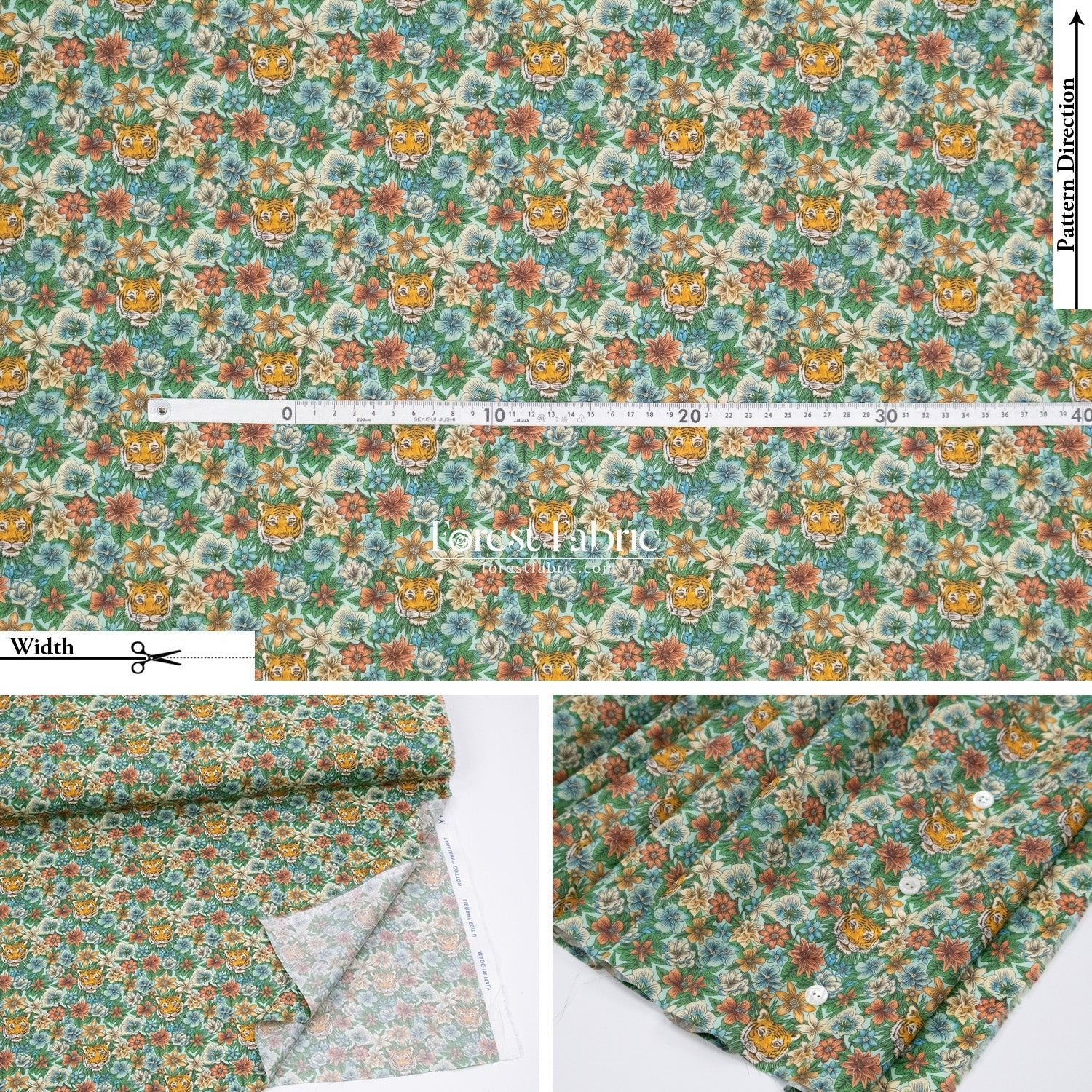 Liberty of London (Cotton Tana Lawn Fabric) - Scotty's tiger - FO:REST Fabric 布恩堂Liberty fabrictana lawnjapanese fabricykk zipper