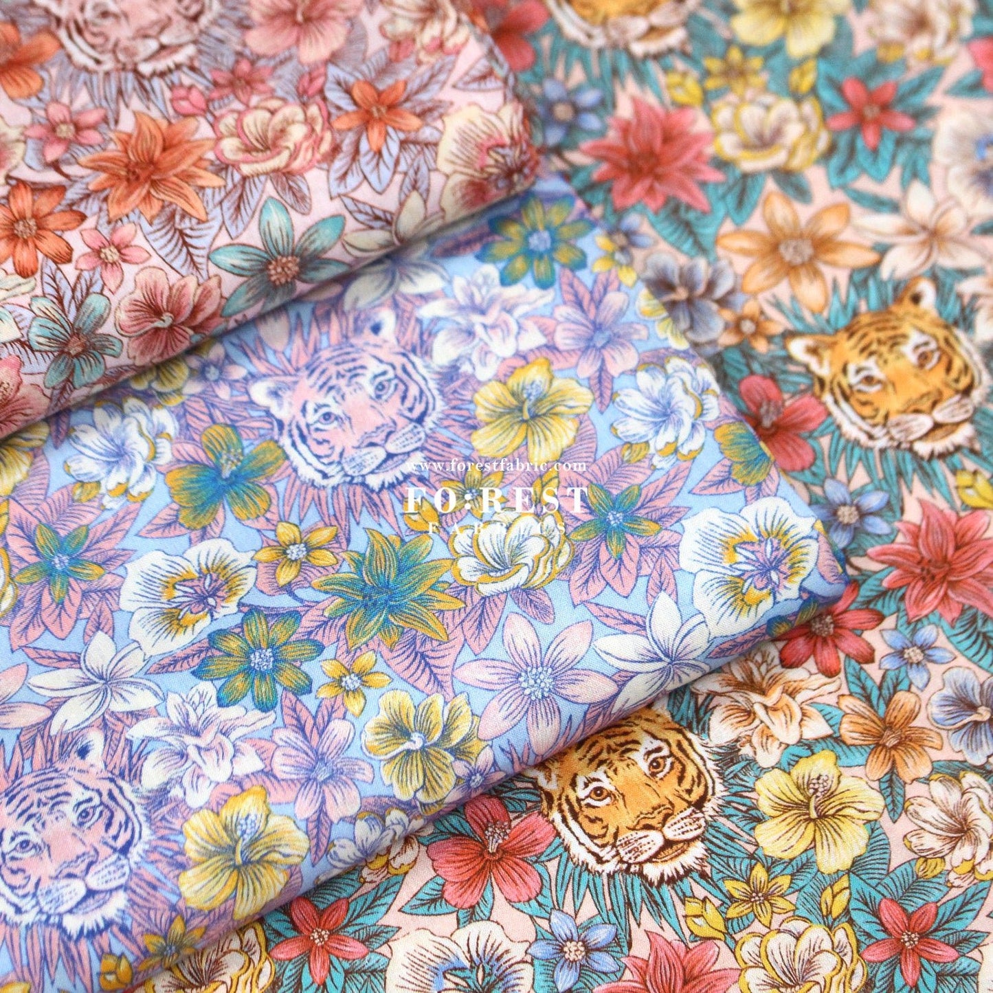 Liberty of London (Cotton Tana Lawn Fabric) - Scottys Tiger - FO:REST Fabric 布恩堂Liberty fabrictana lawnjapanese fabricykk zipper