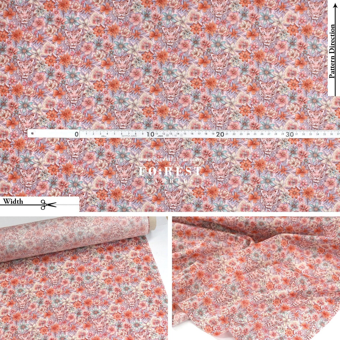 Liberty of London (Cotton Tana Lawn Fabric) - Scottys Tiger - FO:REST Fabric 布恩堂Liberty fabrictana lawnjapanese fabricykk zipper