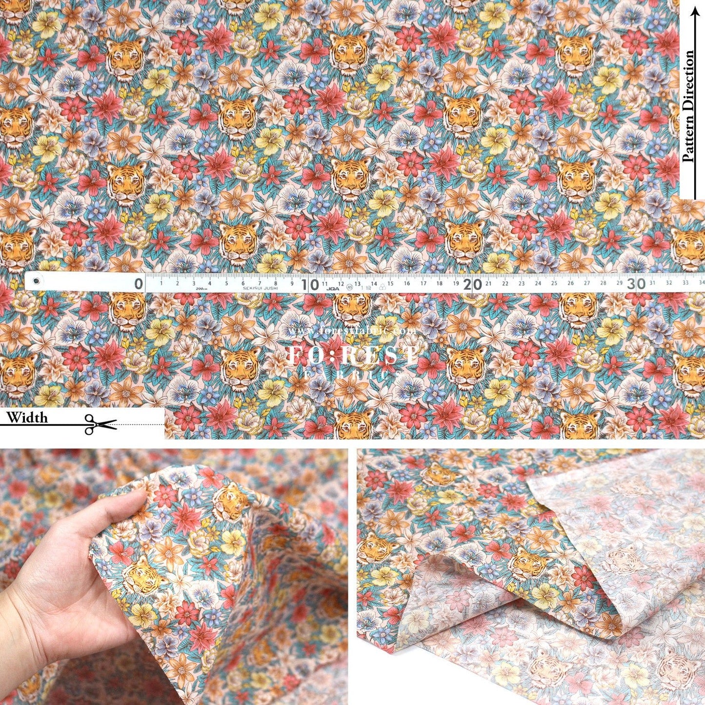 Liberty of London (Cotton Tana Lawn Fabric) - Scottys Tiger - FO:REST Fabric 布恩堂Liberty fabrictana lawnjapanese fabricykk zipper