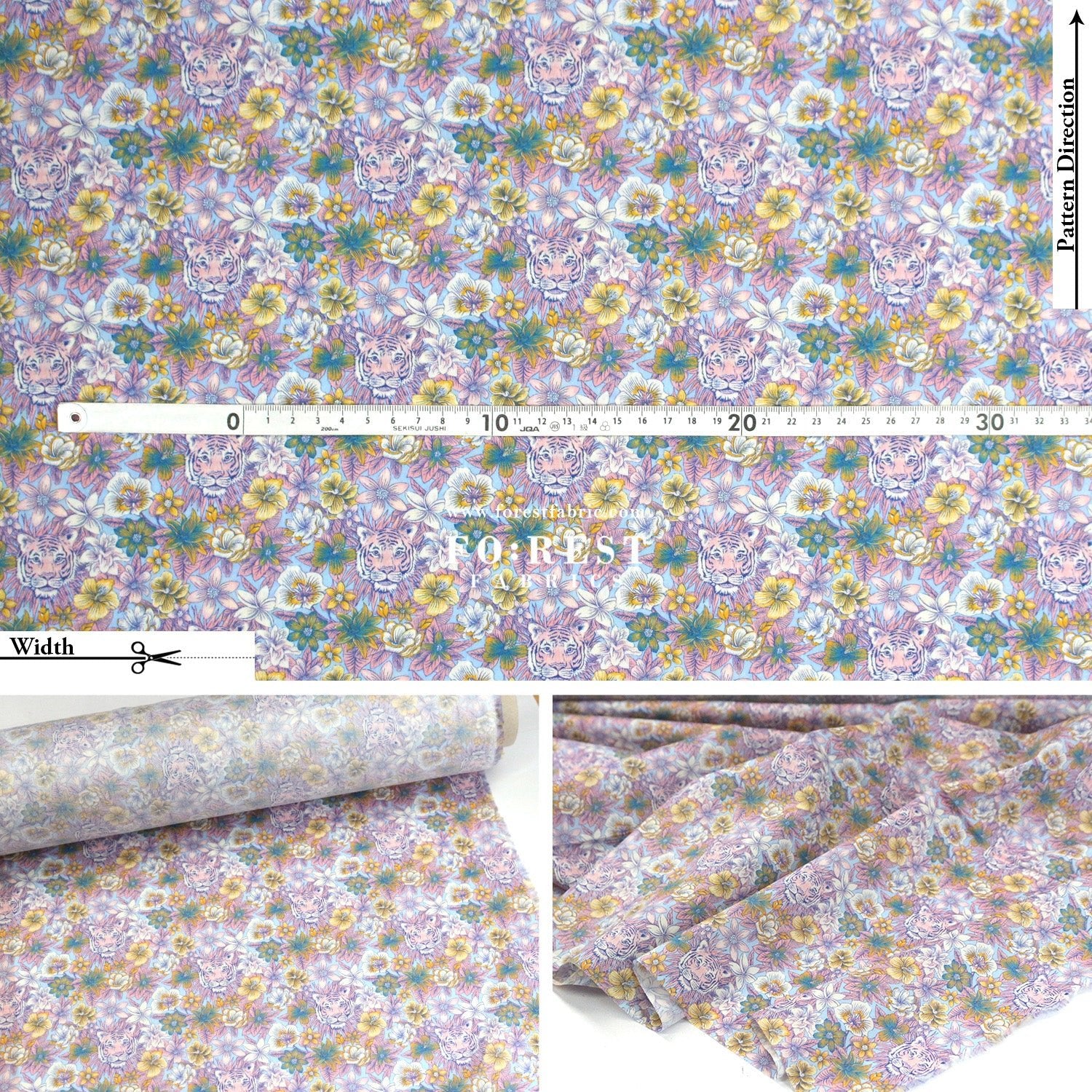 Liberty of London (Cotton Tana Lawn Fabric) - Scottys Tiger - FO:REST Fabric 布恩堂Liberty fabrictana lawnjapanese fabricykk zipper