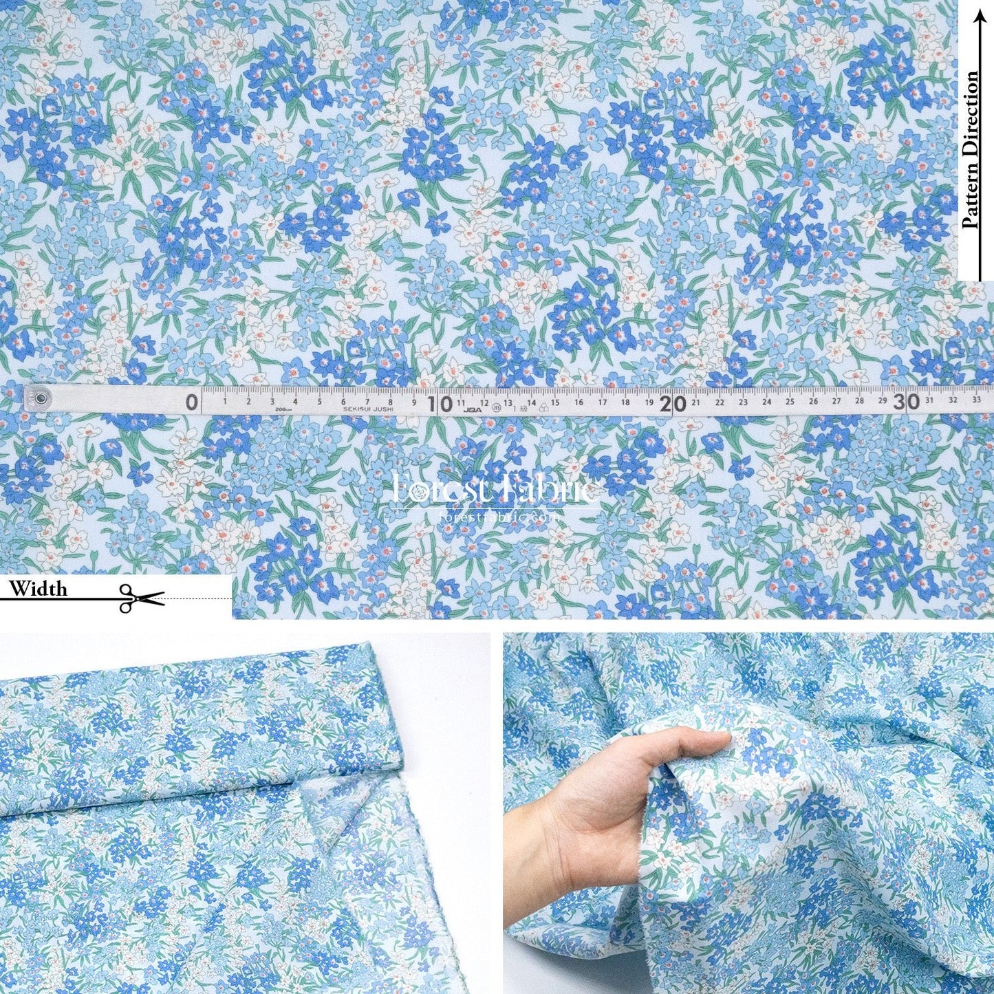 Liberty of London (Cotton Tana Lawn Fabric) - sea blossoms - FO:REST Fabric 布恩堂Liberty fabrictana lawnjapanese fabricykk zipper