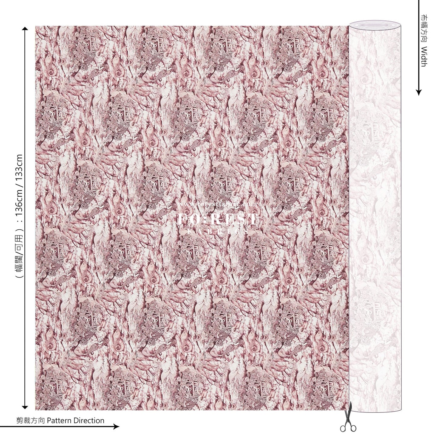 Liberty of London (Cotton Tana Lawn Fabric) - Sea Spirit Red - FO:REST Fabric 布恩堂Liberty fabrictana lawnjapanese fabricykk zipper