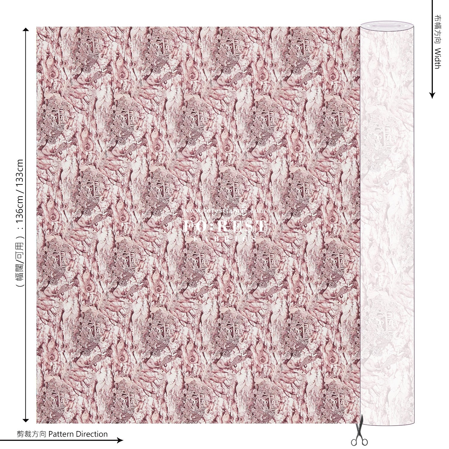 Liberty of London (Cotton Tana Lawn Fabric) - Sea Spirit Red - FO:REST Fabric 布恩堂Liberty fabrictana lawnjapanese fabricykk zipper