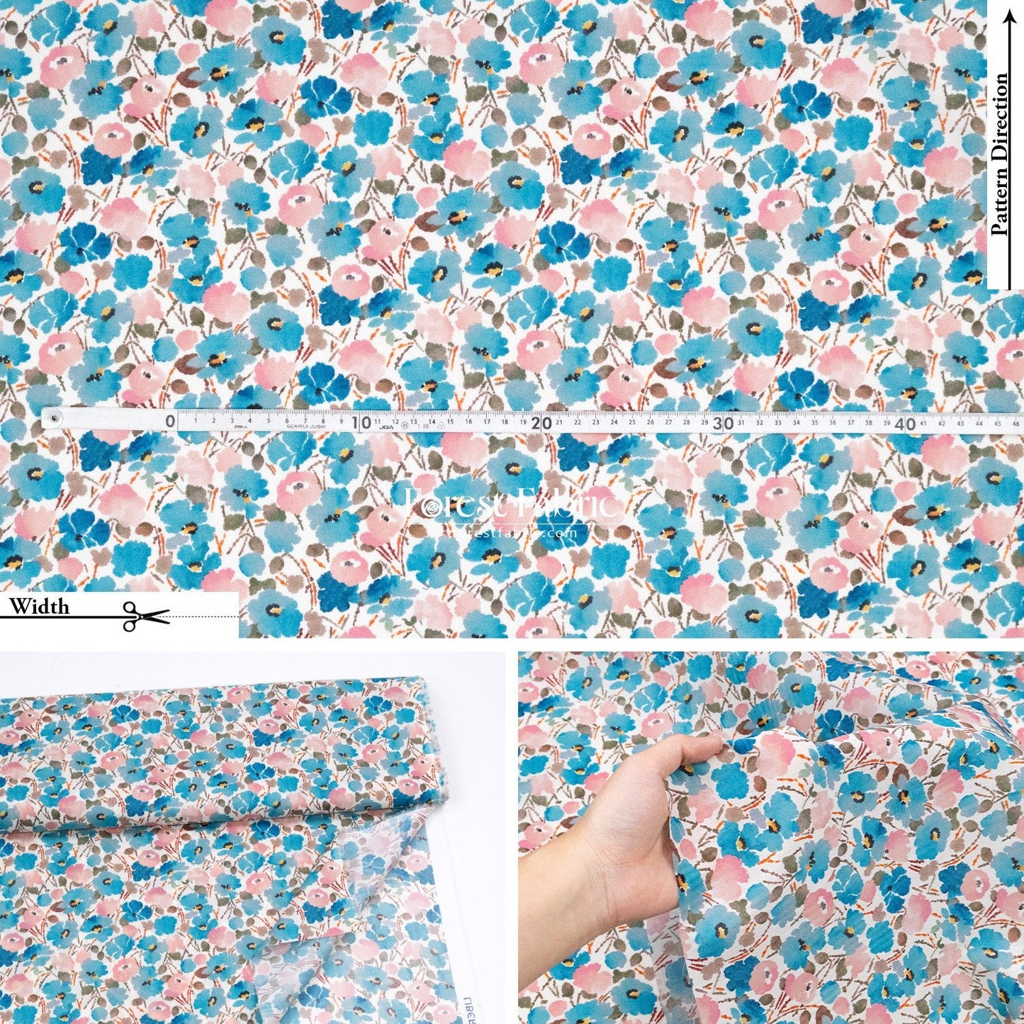 Liberty of London (Cotton Tana Lawn Fabric) - Serenade - FO:REST Fabric 布恩堂Liberty fabrictana lawnjapanese fabricykk zipper