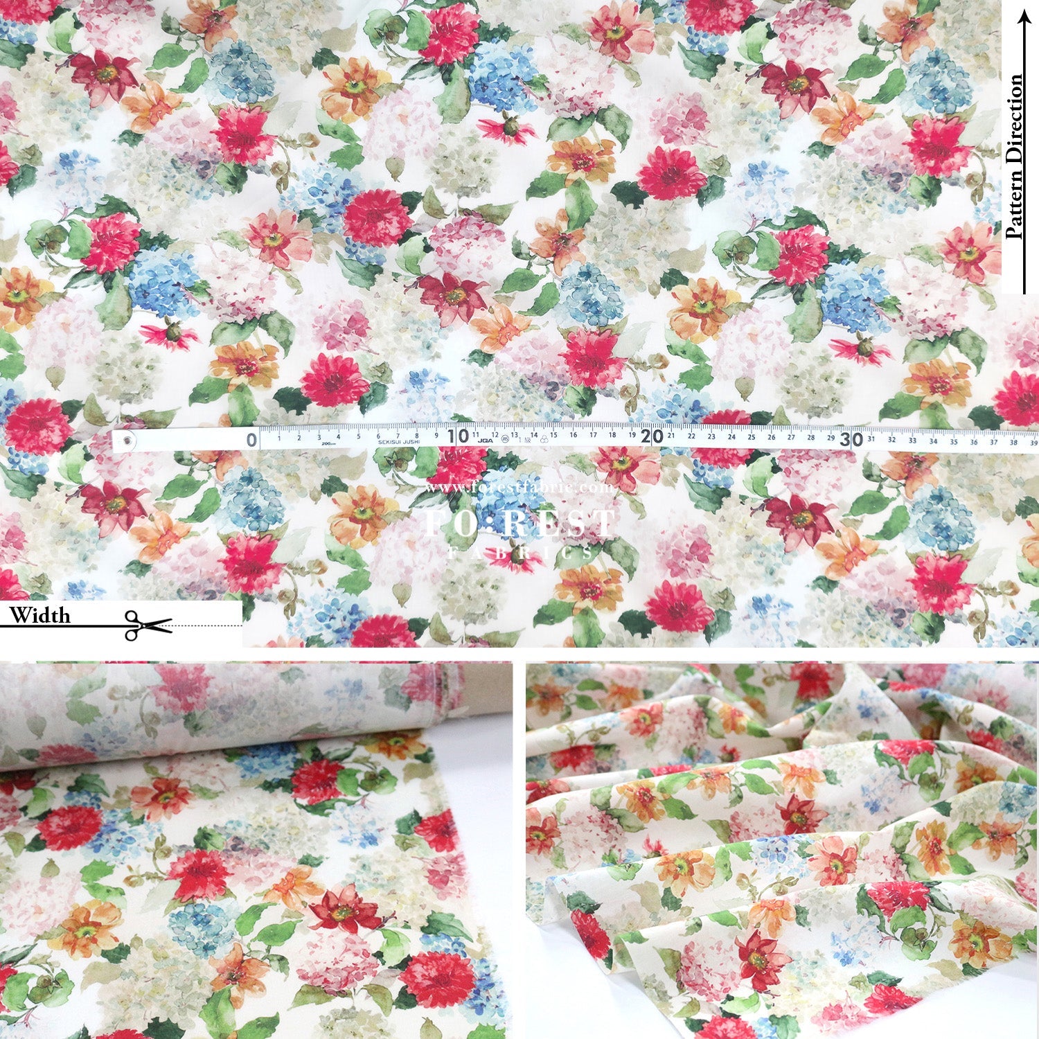 Liberty of London (Cotton Tana Lawn Fabric) - Sissinghurst - FO:REST Fabric 布恩堂Liberty fabrictana lawnjapanese fabricykk zipper