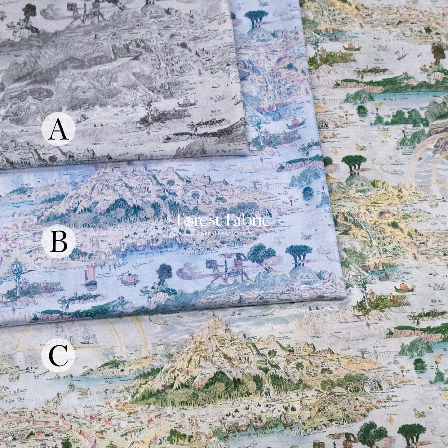 Liberty of London (Cotton Tana Lawn Fabric) - Story island - FO:REST Fabric 布恩堂Liberty fabrictana lawnjapanese fabricykk zipper