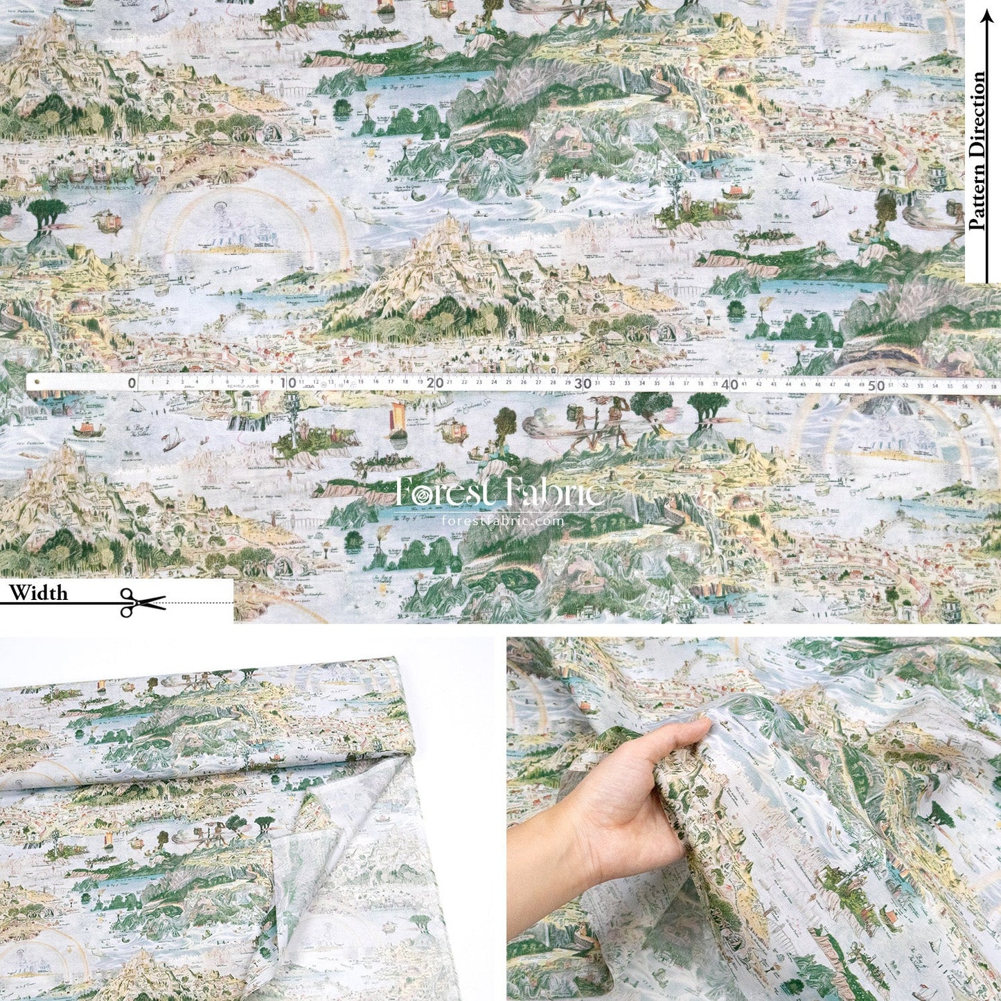Liberty of London (Cotton Tana Lawn Fabric) - Story island - FO:REST Fabric 布恩堂Liberty fabrictana lawnjapanese fabricykk zipper