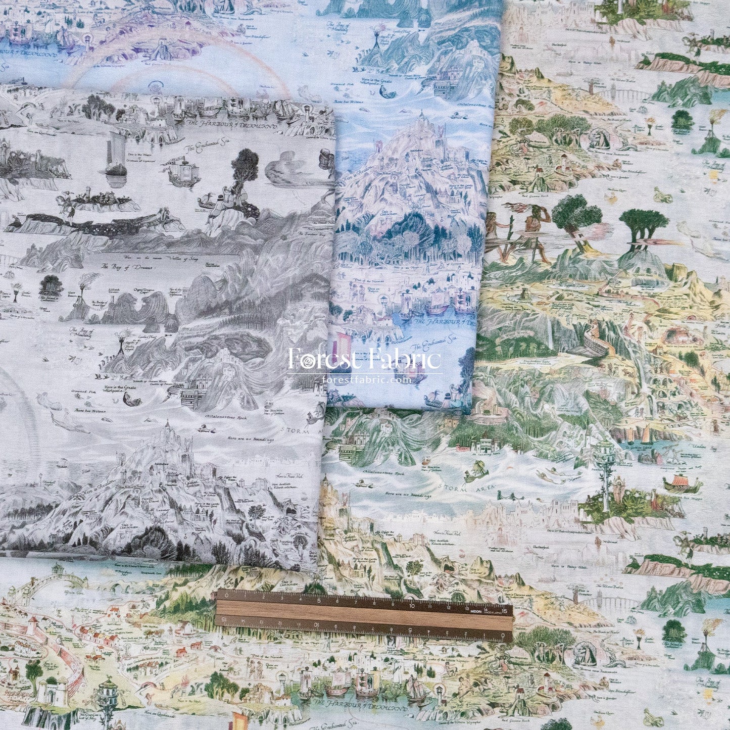 Liberty of London (Cotton Tana Lawn Fabric) - Story island - FO:REST Fabric 布恩堂Liberty fabrictana lawnjapanese fabricykk zipper