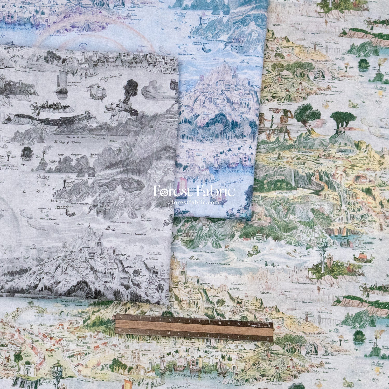 Liberty of London (Cotton Tana Lawn Fabric) - Story island - FO:REST Fabric 布恩堂Liberty fabrictana lawnjapanese fabricykk zipper
