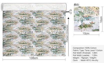 Liberty of London (Cotton Tana Lawn Fabric) - Story island - FO:REST Fabric 布恩堂Liberty fabrictana lawnjapanese fabricykk zipper