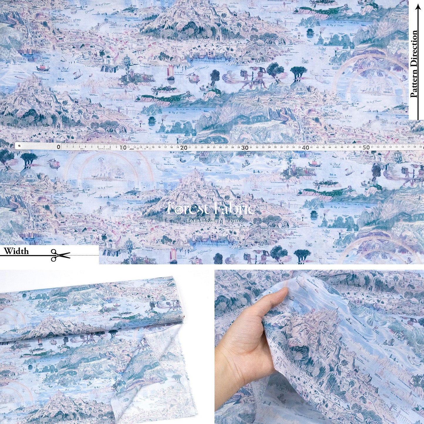 Liberty of London (Cotton Tana Lawn Fabric) - Story island - FO:REST Fabric 布恩堂Liberty fabrictana lawnjapanese fabricykk zipper