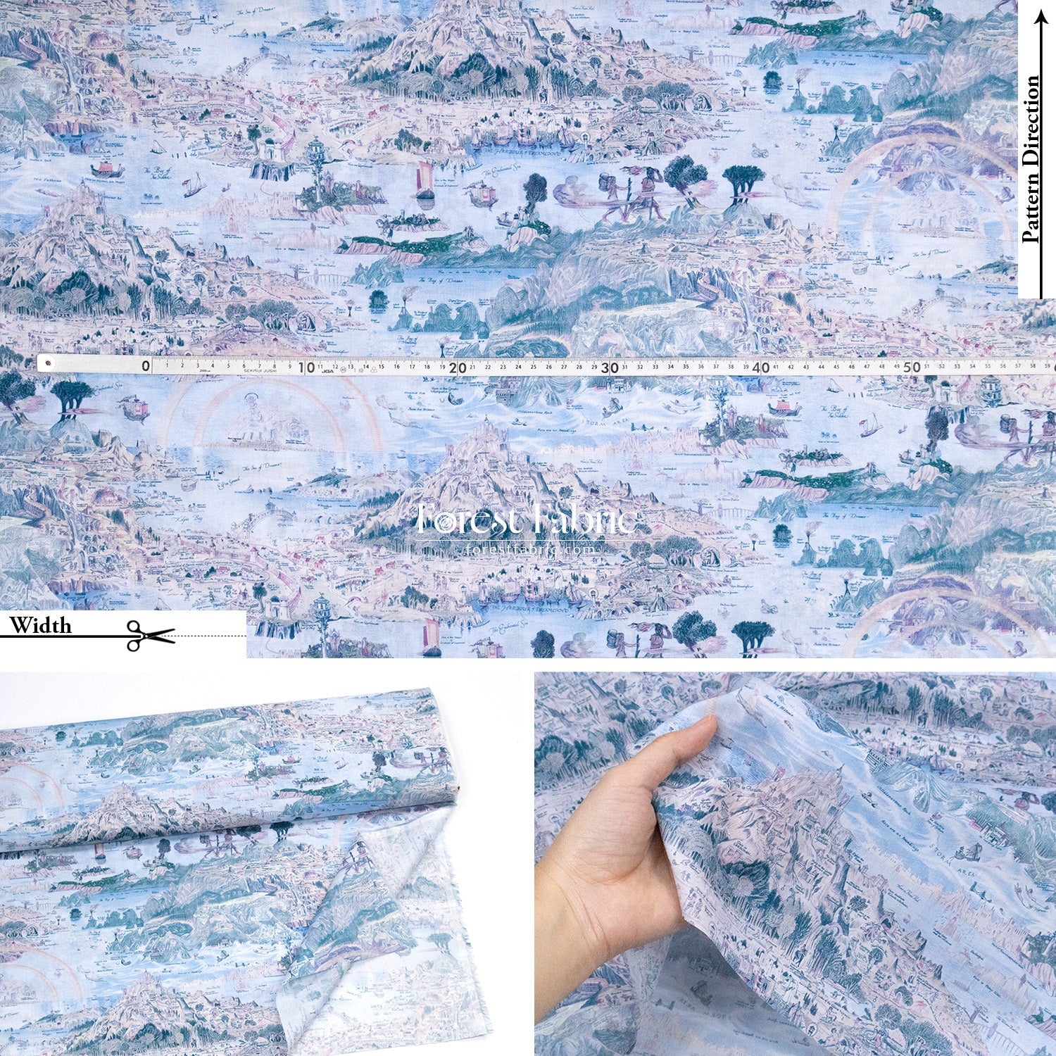 Liberty of London (Cotton Tana Lawn Fabric) - Story island - FO:REST Fabric 布恩堂Liberty fabrictana lawnjapanese fabricykk zipper