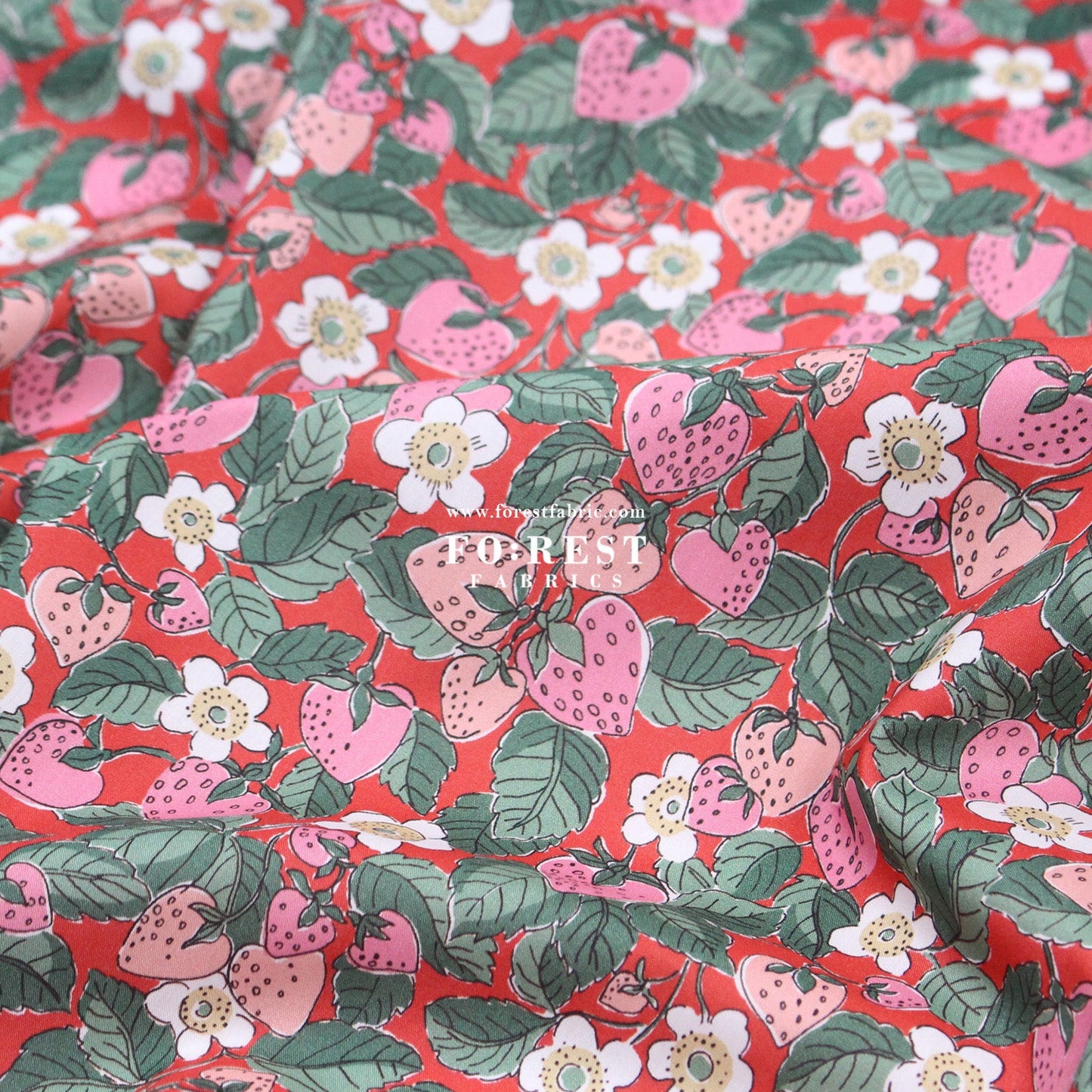 Liberty of London (Cotton Tana Lawn Fabric) - Strawberry Dream - FO:REST Fabric 布恩堂Liberty fabrictana lawnjapanese fabricykk zipper