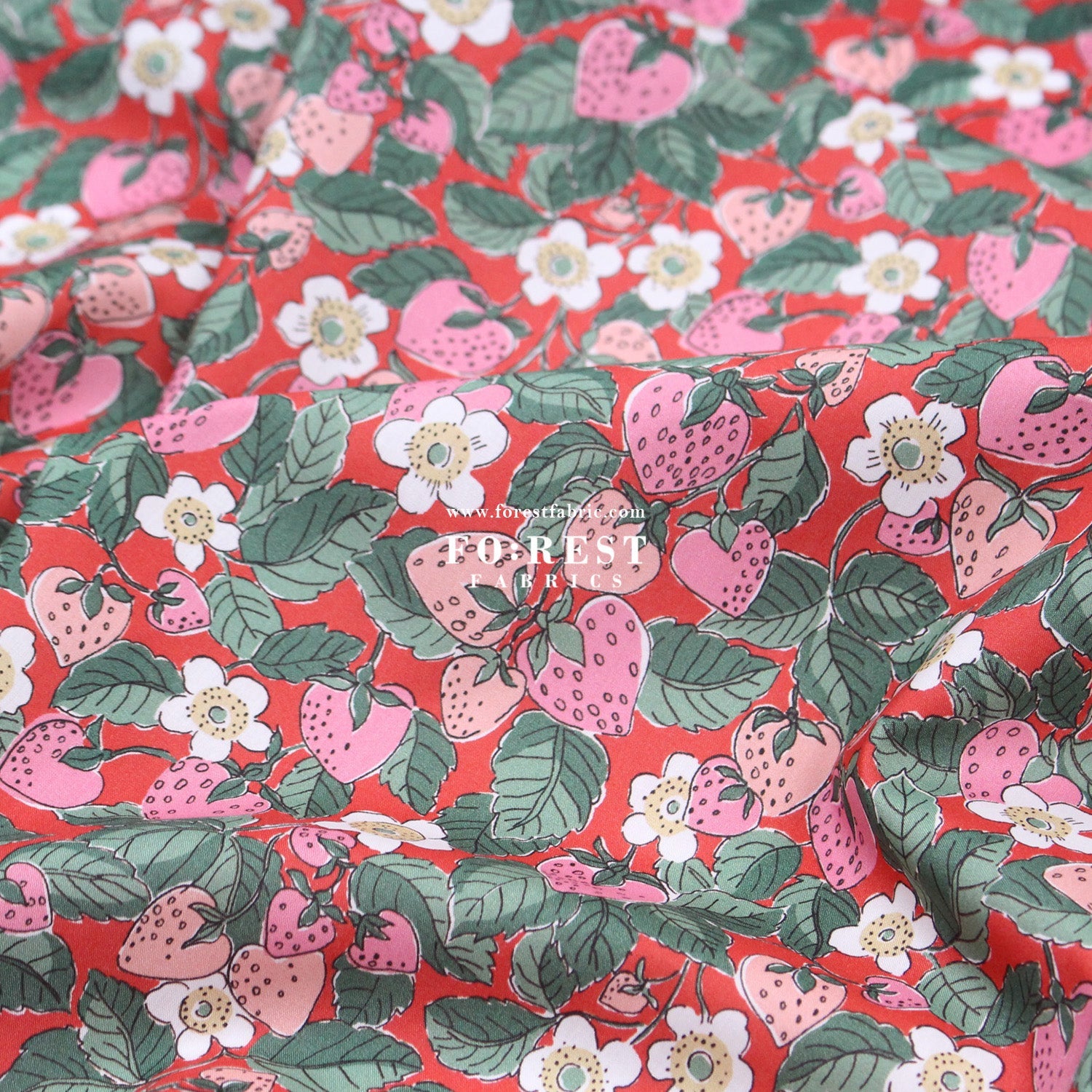 Liberty of London (Cotton Tana Lawn Fabric) - Strawberry Dream - FO:REST Fabric 布恩堂Liberty fabrictana lawnjapanese fabricykk zipper