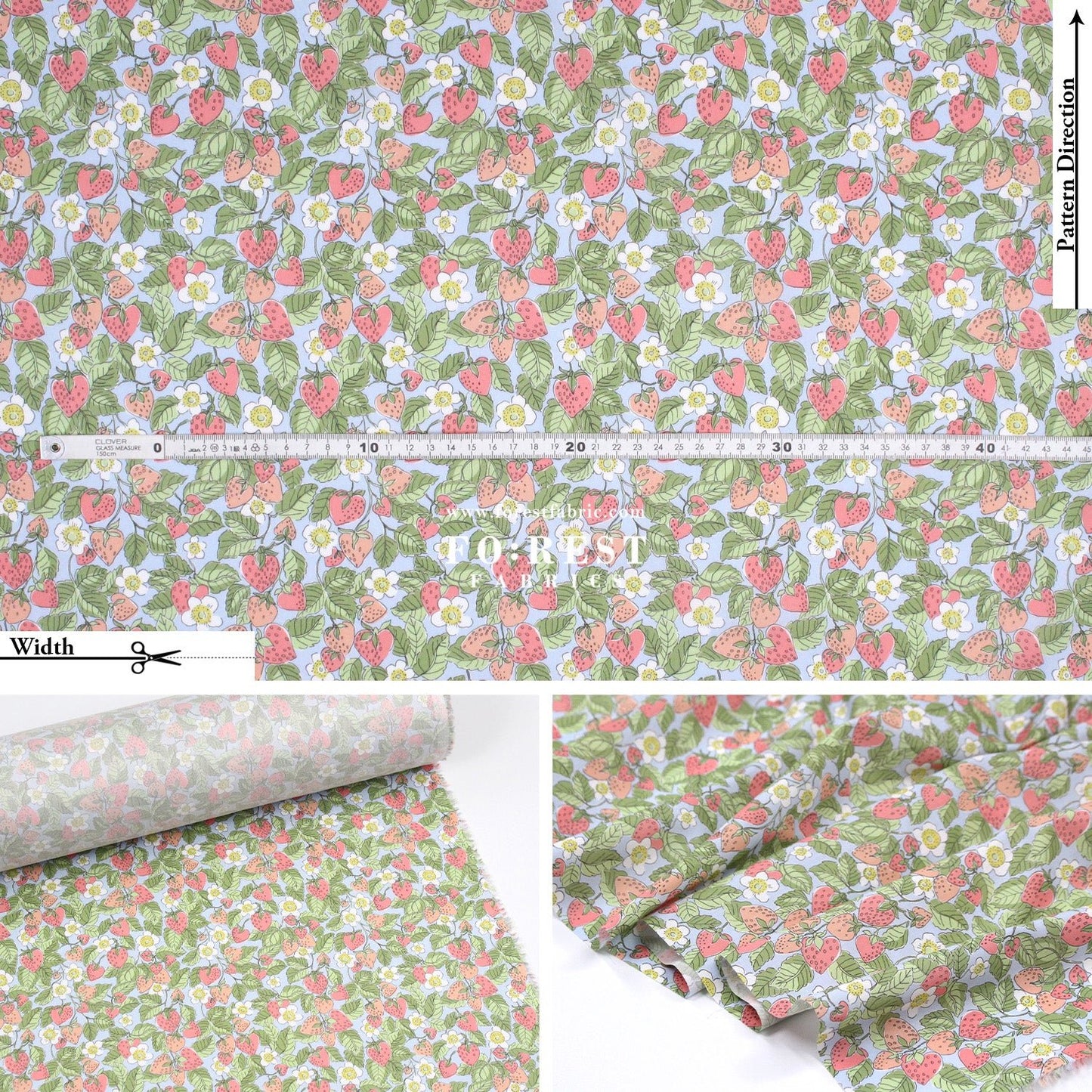 Liberty of London (Cotton Tana Lawn Fabric) - Strawberry Dream - FO:REST Fabric 布恩堂Liberty fabrictana lawnjapanese fabricykk zipper