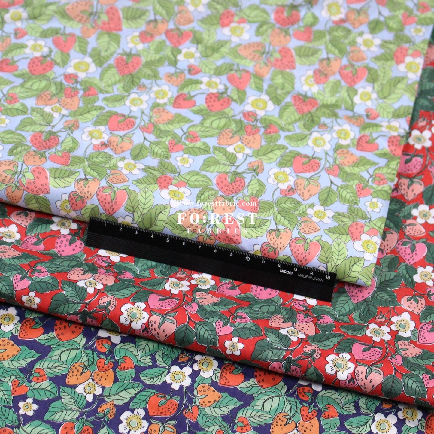 Liberty of London (Cotton Tana Lawn Fabric) - Strawberry Dream - FO:REST Fabric 布恩堂Liberty fabrictana lawnjapanese fabricykk zipper