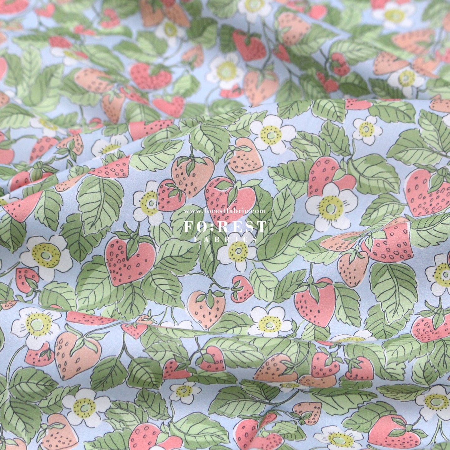 Liberty of London (Cotton Tana Lawn Fabric) - Strawberry Dream - FO:REST Fabric 布恩堂Liberty fabrictana lawnjapanese fabricykk zipper