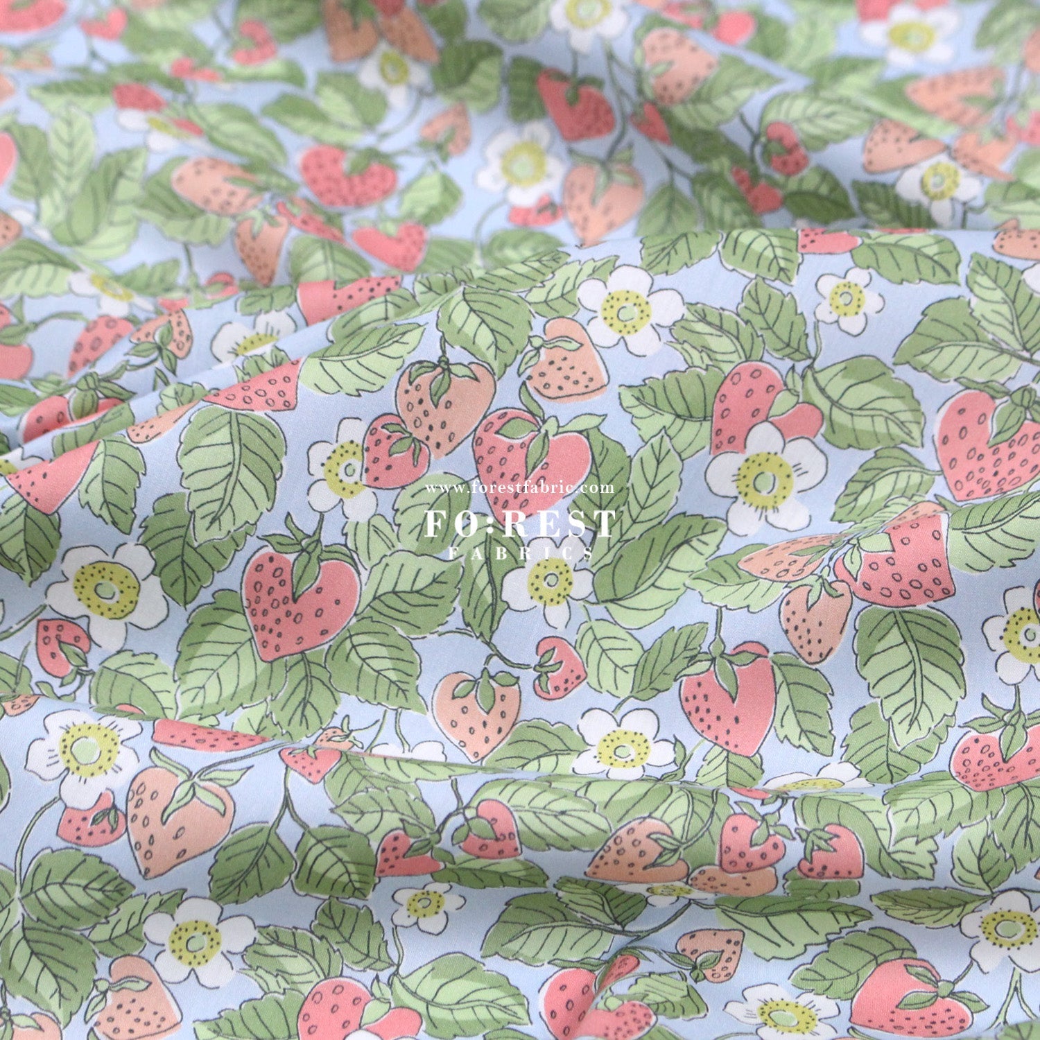 Liberty of London (Cotton Tana Lawn Fabric) - Strawberry Dream - FO:REST Fabric 布恩堂Liberty fabrictana lawnjapanese fabricykk zipper