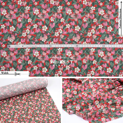Liberty of London (Cotton Tana Lawn Fabric) - Strawberry Dream - FO:REST Fabric 布恩堂Liberty fabrictana lawnjapanese fabricykk zipper