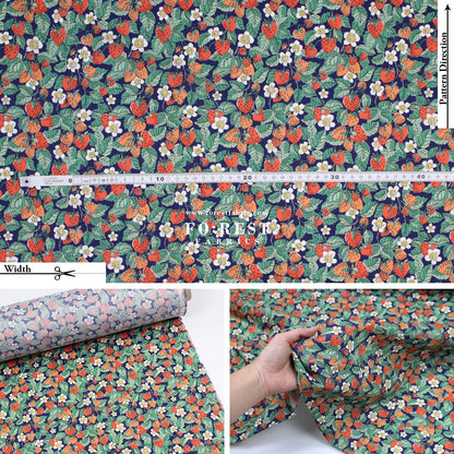 Liberty of London (Cotton Tana Lawn Fabric) - Strawberry Dream - FO:REST Fabric 布恩堂Liberty fabrictana lawnjapanese fabricykk zipper