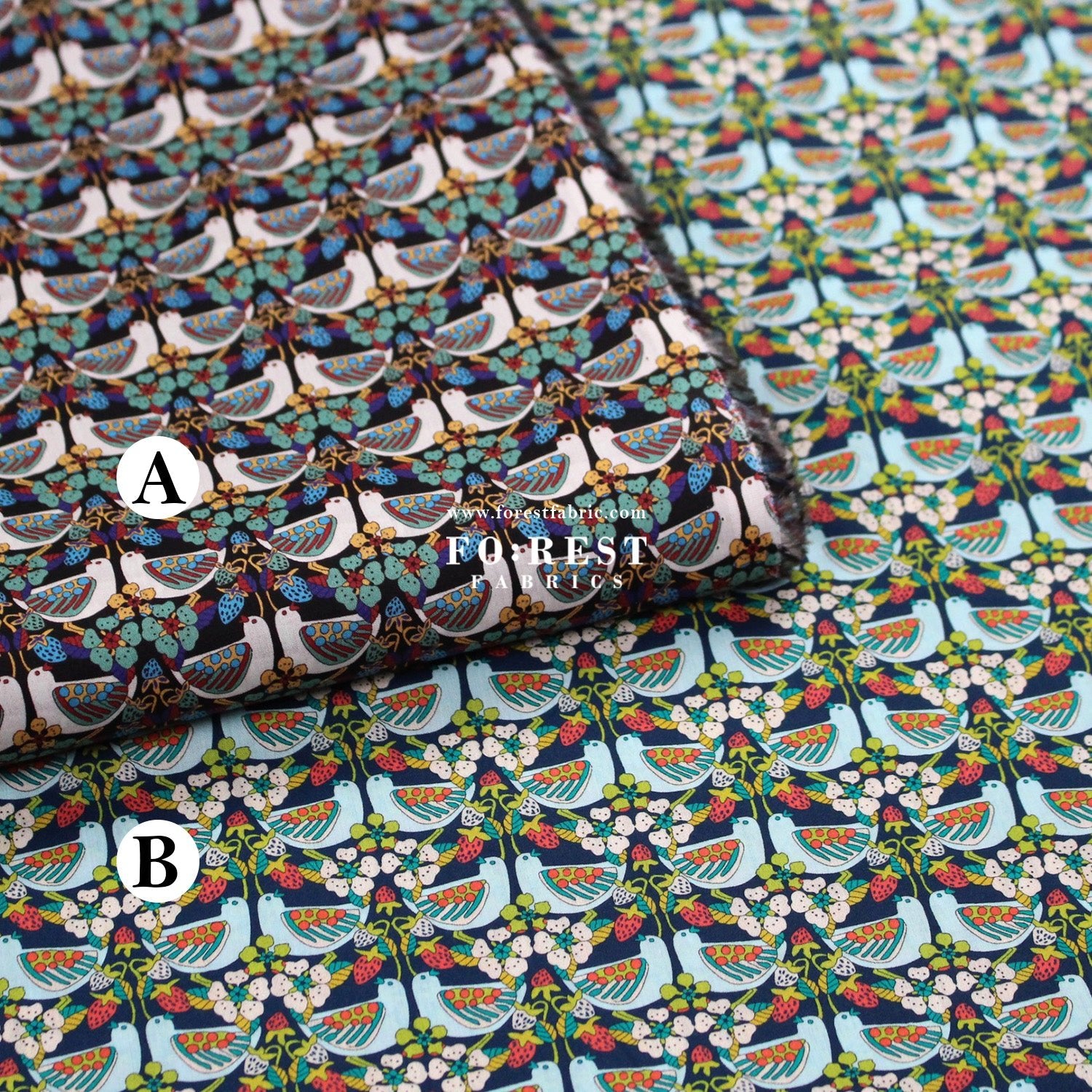 Liberty of London (Cotton Tana Lawn Fabric) - Strawberry Feast - FO:REST Fabric 布恩堂Liberty fabrictana lawnjapanese fabricykk zipper
