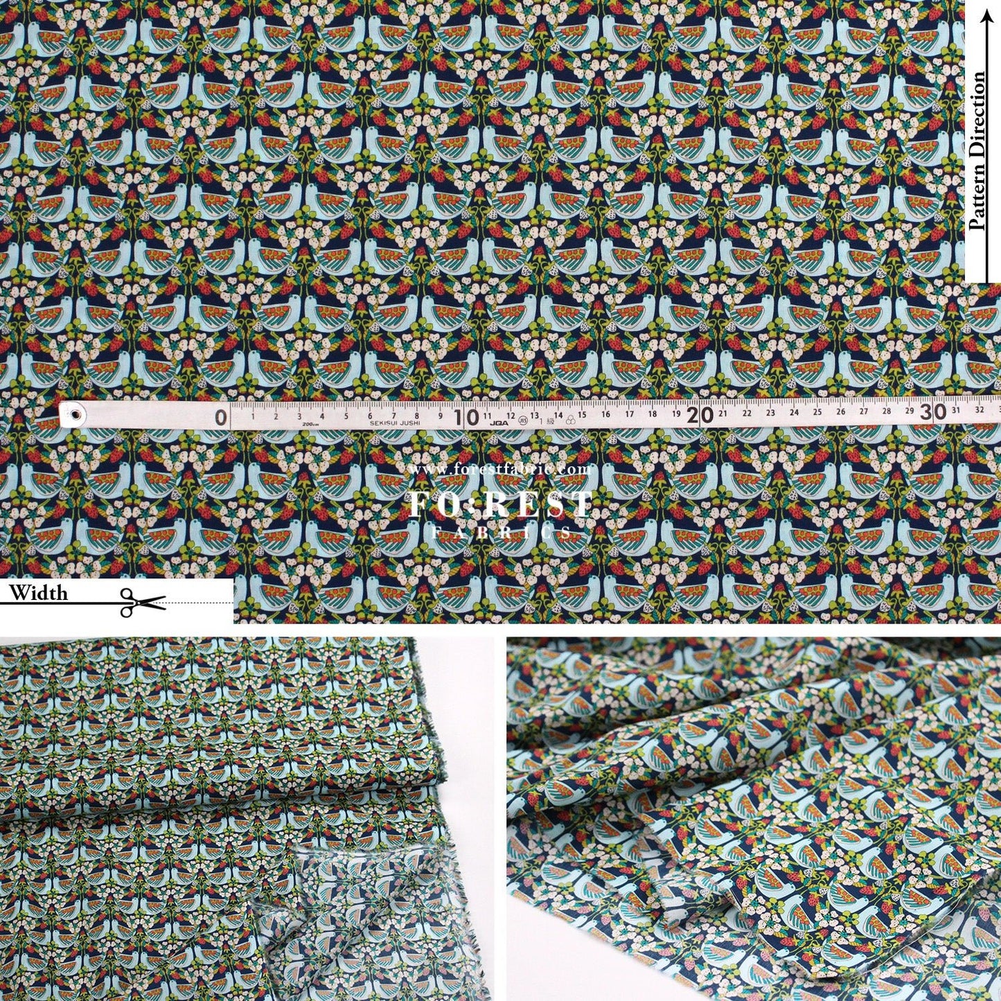 Liberty of London (Cotton Tana Lawn Fabric) - Strawberry Feast - FO:REST Fabric 布恩堂Liberty fabrictana lawnjapanese fabricykk zipper