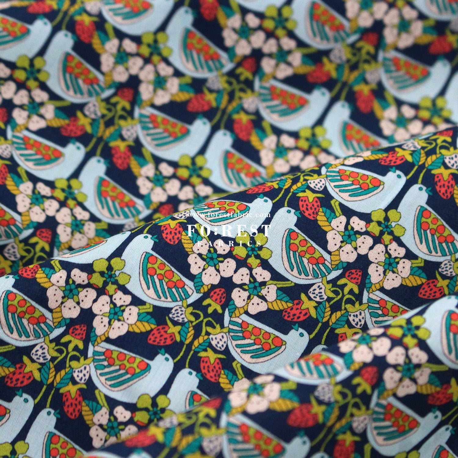 Liberty of London (Cotton Tana Lawn Fabric) - Strawberry Feast - FO:REST Fabric 布恩堂Liberty fabrictana lawnjapanese fabricykk zipper