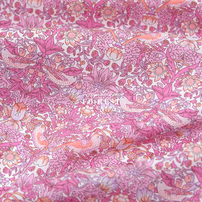 Liberty of London (Cotton Tana Lawn Fabric) - Strawberry thief spring Metalic E - FO:REST Fabric 布恩堂Liberty fabrictana lawnjapanese fabricykk zipper