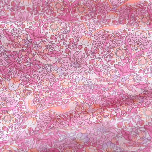 Liberty of London (Cotton Tana Lawn Fabric) - Strawberry thief spring Metalic E - FO:REST Fabric 布恩堂Liberty fabrictana lawnjapanese fabricykk zipper