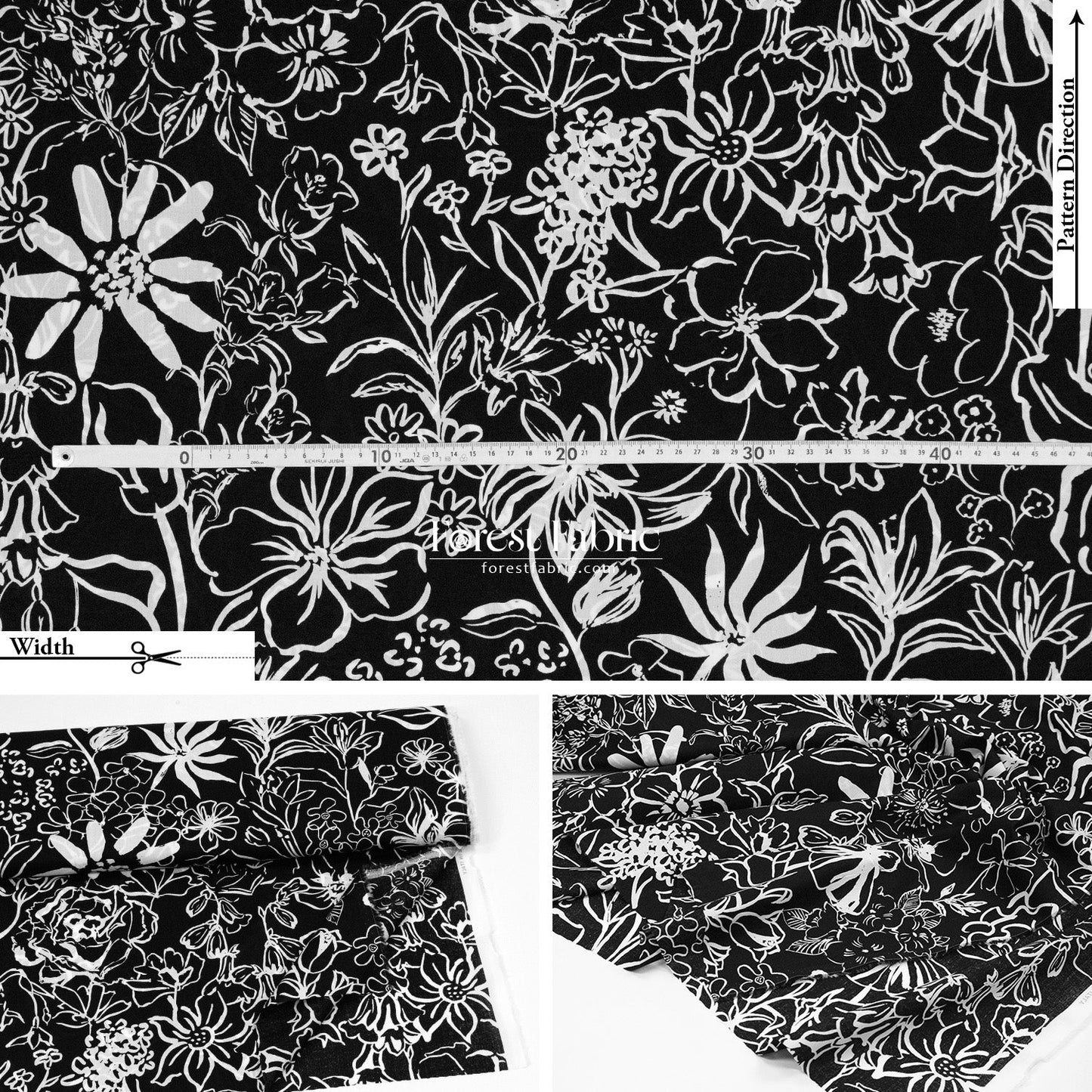 Liberty of London (Cotton Tana Lawn Fabric) - Studio Florals - FO:REST Fabric 布恩堂Liberty fabrictana lawnjapanese fabricykk zipper