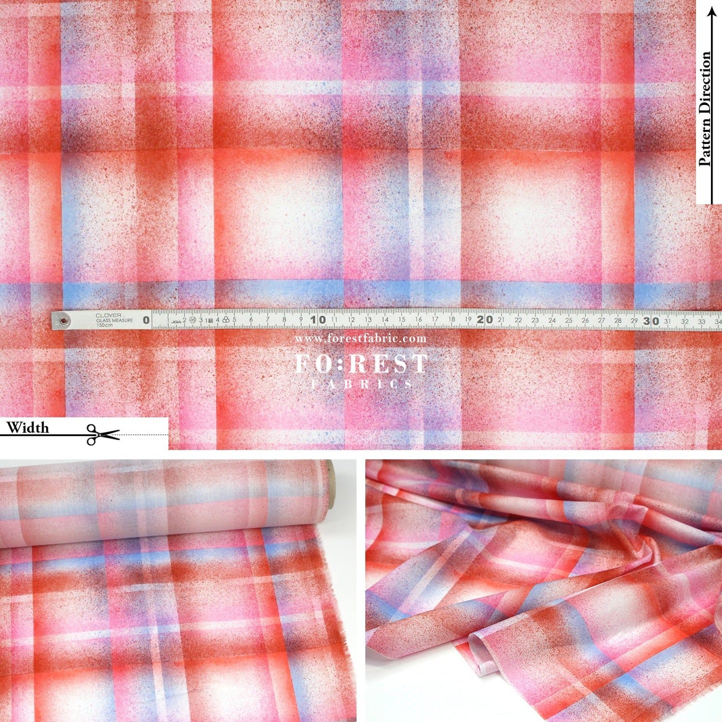 Liberty of London (Cotton Tana Lawn Fabric) - technicolour check B - FO:REST Fabric 布恩堂Liberty fabrictana lawnjapanese fabricykk zipper