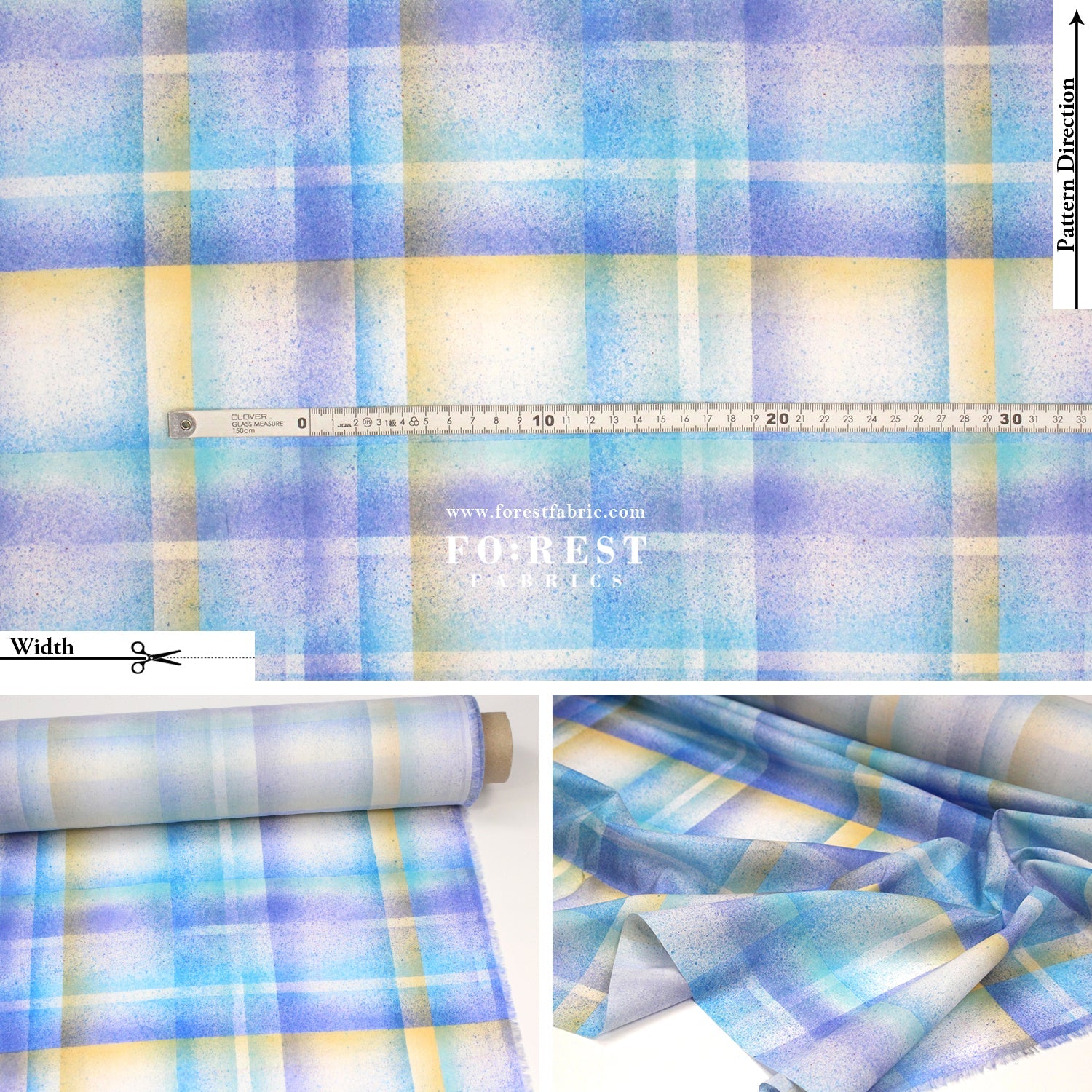 Liberty of London (Cotton Tana Lawn Fabric) - technicolour check C - FO:REST Fabric 布恩堂Liberty fabrictana lawnjapanese fabricykk zipper