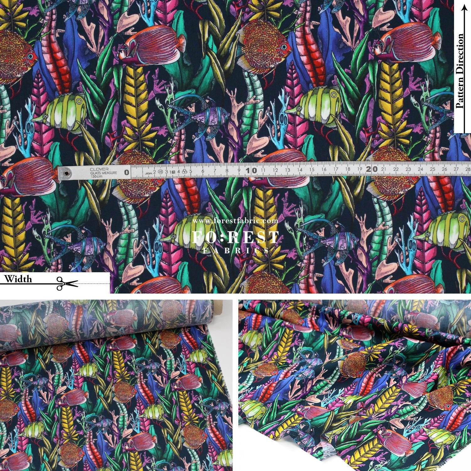 Liberty of London (Cotton Tana Lawn Fabric) - The Aquatic Garden A - FO:REST Fabric 布恩堂Liberty fabrictana lawnjapanese fabricykk zipper