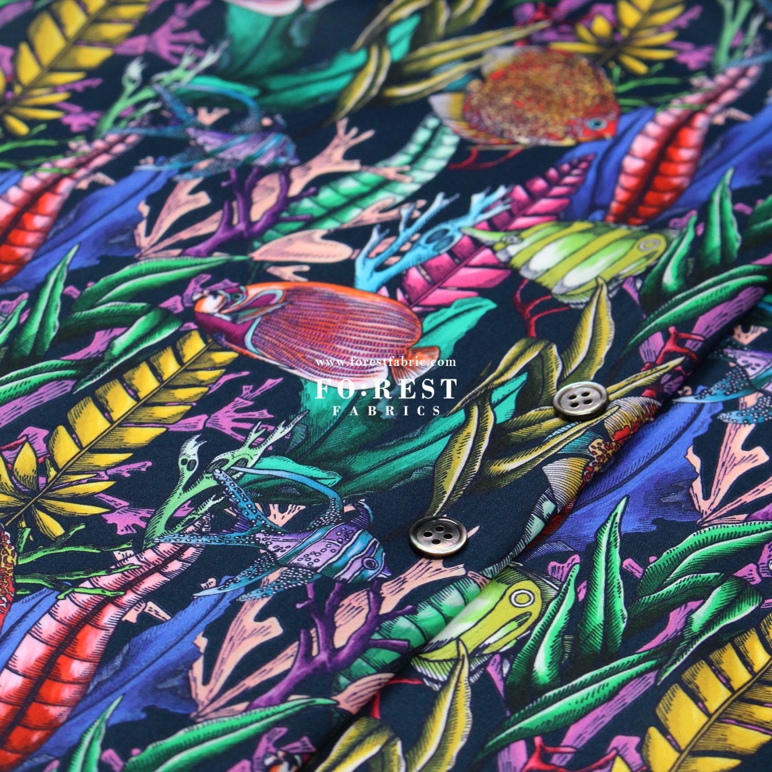 Liberty of London (Cotton Tana Lawn Fabric) - The Aquatic Garden A - FO:REST Fabric 布恩堂Liberty fabrictana lawnjapanese fabricykk zipper