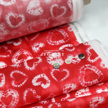 Liberty of London (Cotton Tana Lawn Fabric) - The Dye Hearts Red - FO:REST Fabric 布恩堂Liberty fabrictana lawnjapanese fabricykk zipper