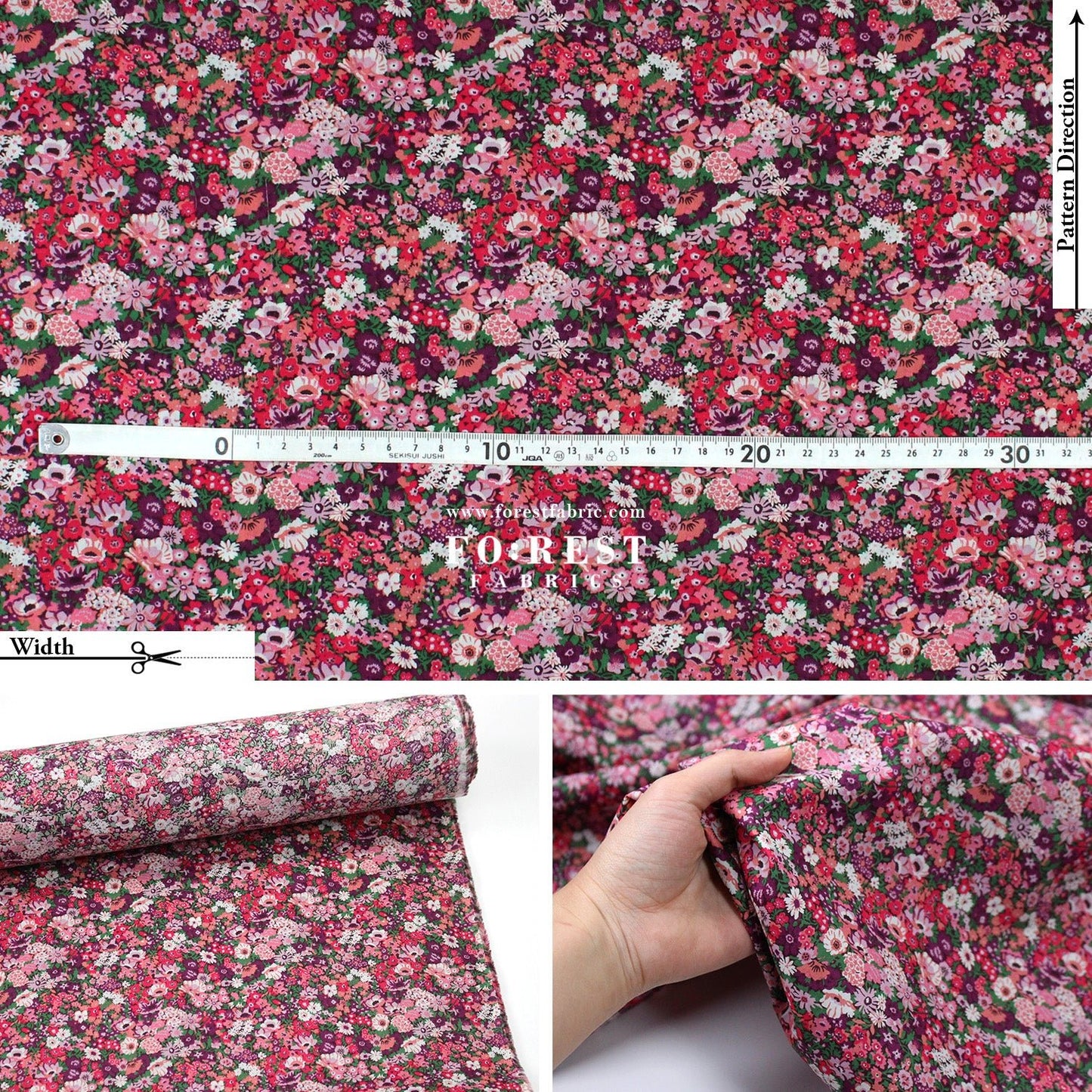 Liberty of London (Cotton Tana Lawn Fabric) - Thorpe Hill - FO:REST Fabric 布恩堂Liberty fabrictana lawnjapanese fabricykk zipper