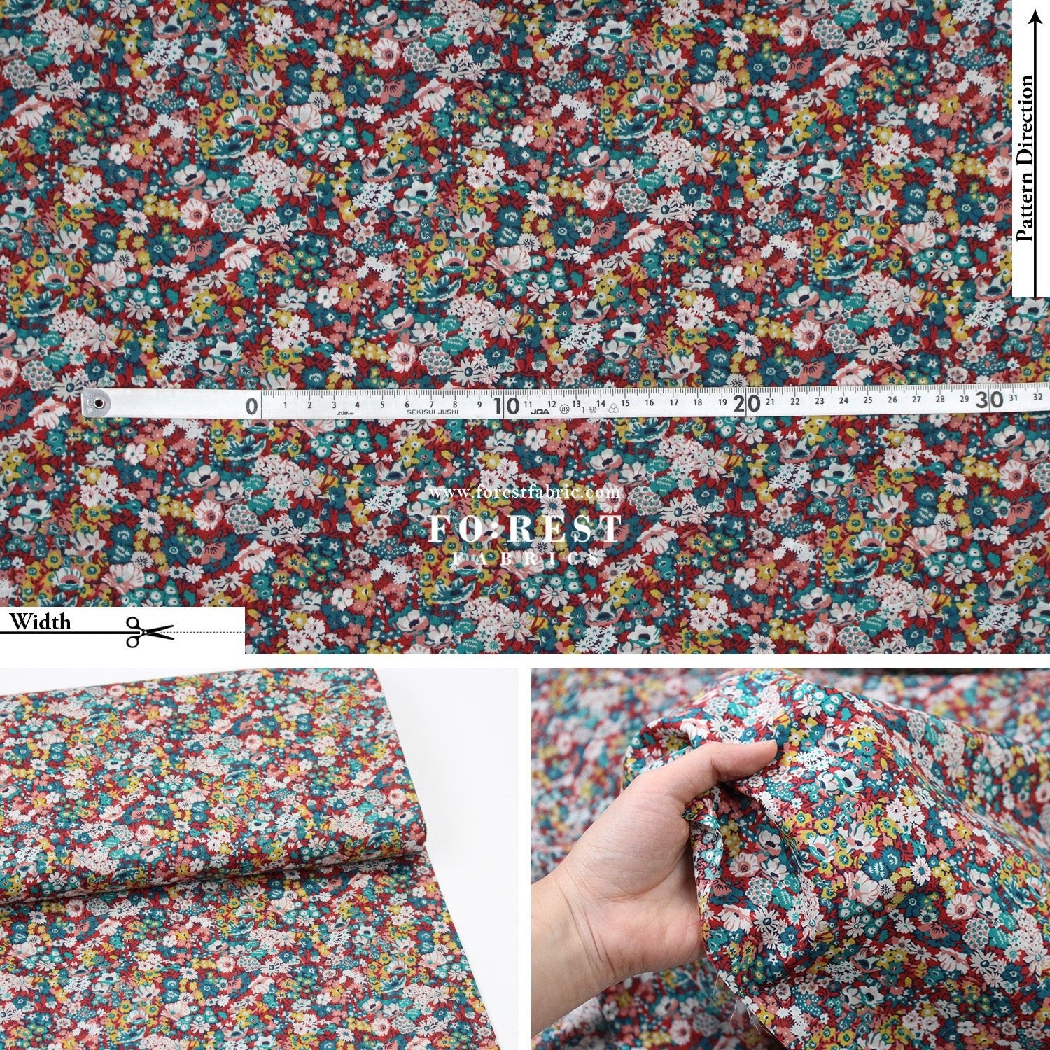 Liberty of London (Cotton Tana Lawn Fabric) - Thorpe Hill - FO:REST Fabric 布恩堂Liberty fabrictana lawnjapanese fabricykk zipper