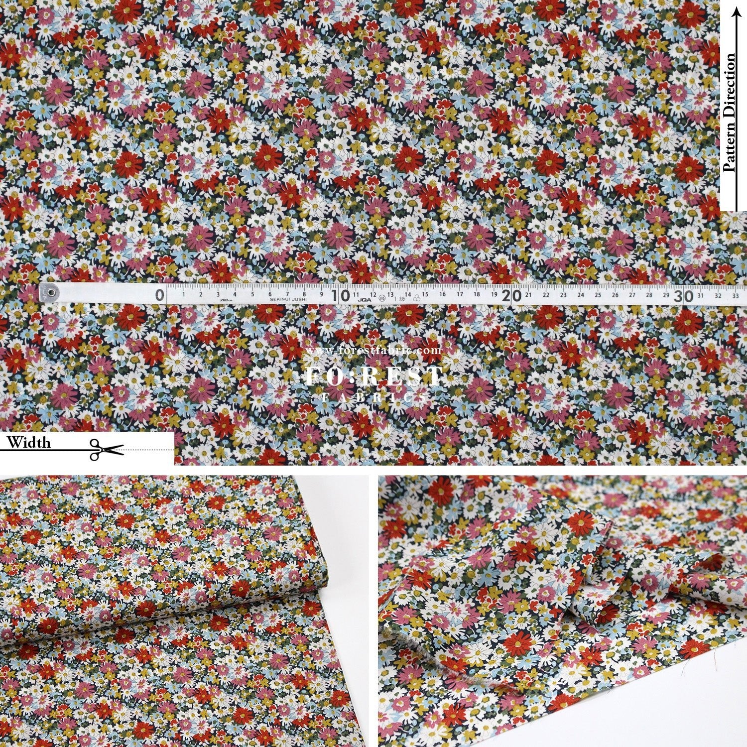 Liberty of London (Cotton Tana Lawn Fabric) - Thorpe Hill - FO:REST Fabric 布恩堂Liberty fabrictana lawnjapanese fabricykk zipper