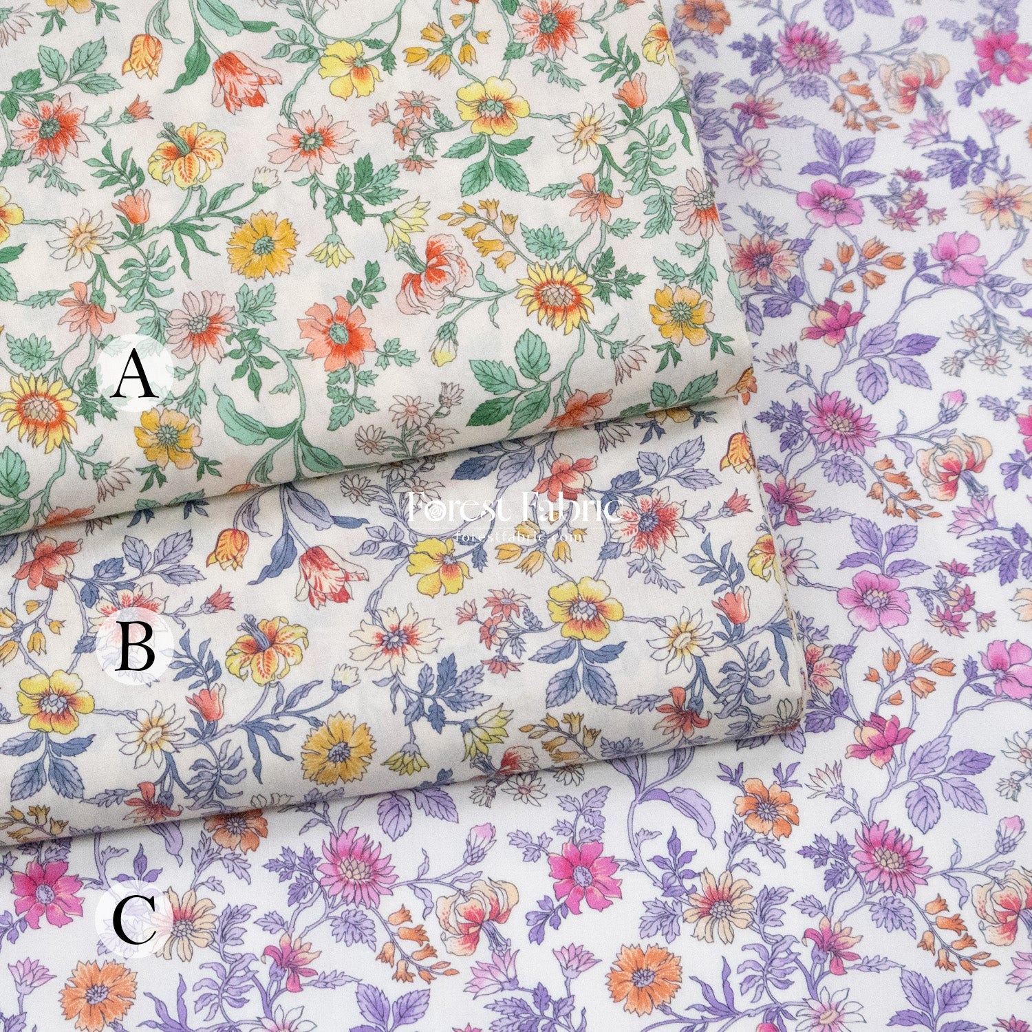 Liberty of London (Cotton Tana Lawn Fabric) - Tiger Lily - FO:REST Fabric 布恩堂Liberty fabrictana lawnjapanese fabricykk zipper