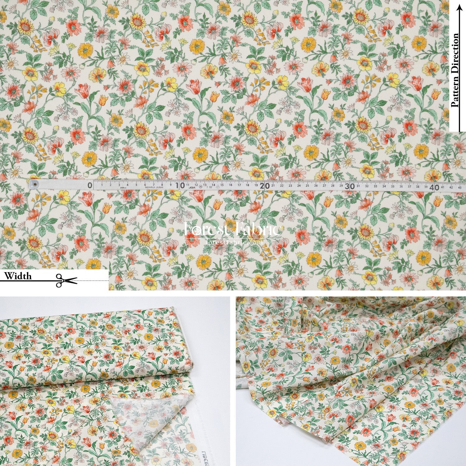 Liberty of London (Cotton Tana Lawn Fabric) - Tiger Lily - FO:REST Fabric 布恩堂Liberty fabrictana lawnjapanese fabricykk zipper
