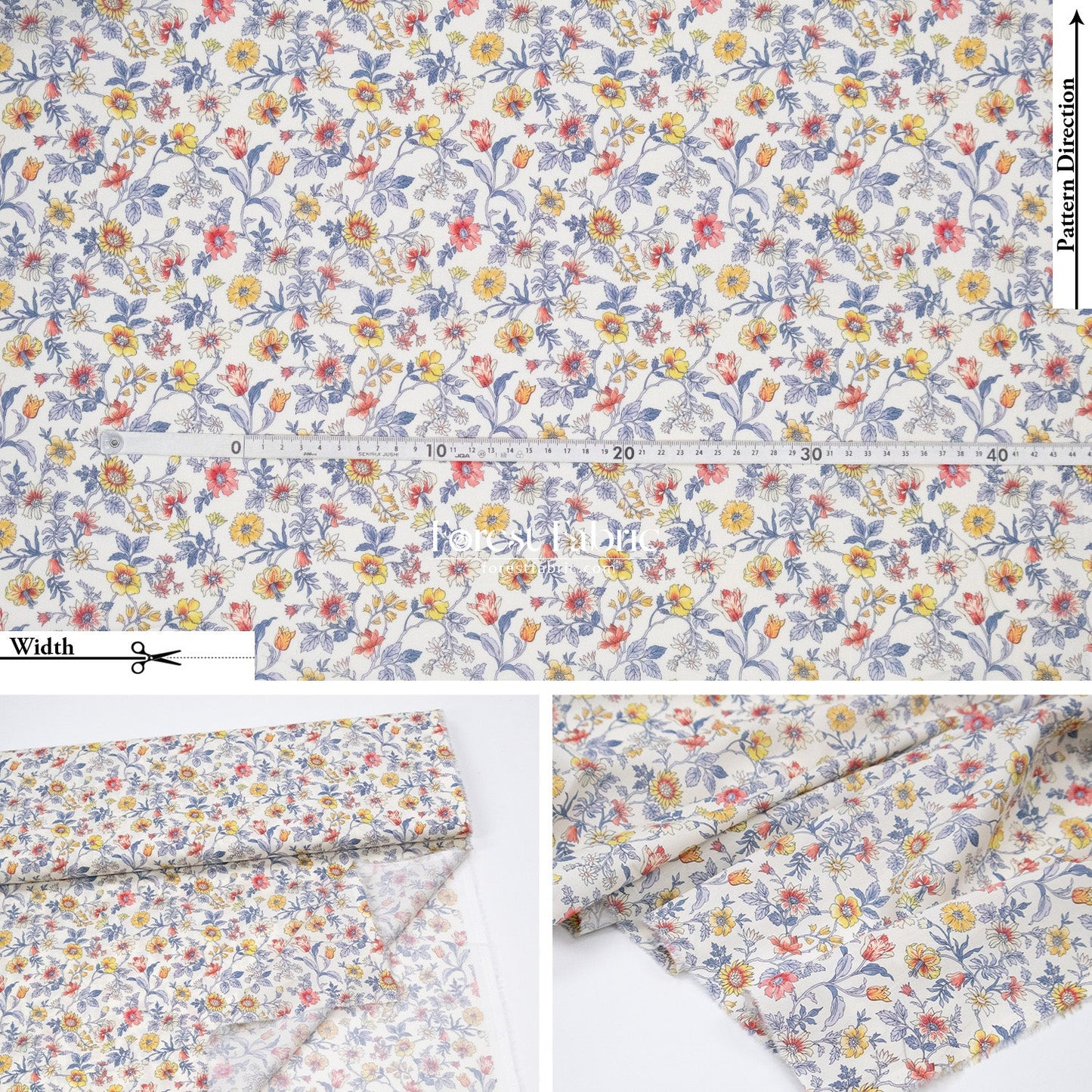 Liberty of London (Cotton Tana Lawn Fabric) - Tiger Lily - FO:REST Fabric 布恩堂Liberty fabrictana lawnjapanese fabricykk zipper