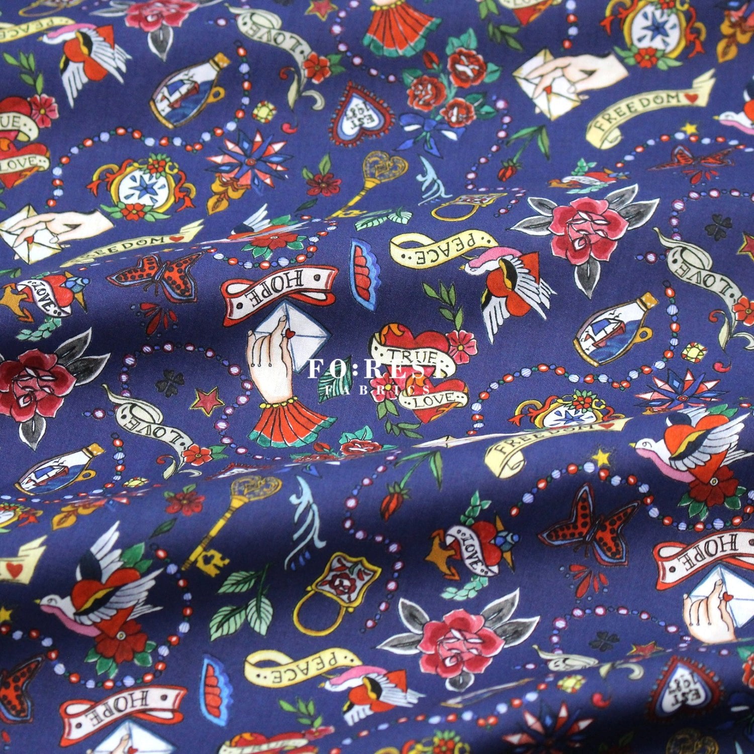 Liberty of London (Cotton Tana Lawn Fabric) - True Love - FO:REST Fabric 布恩堂Liberty fabrictana lawnjapanese fabricykk zipper